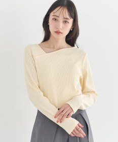 earth music&ecology アシメネックリブプルオーバー