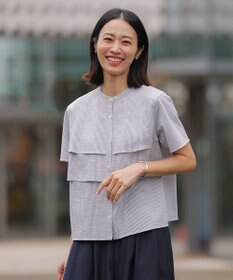 J.PRESS LADIES 【一枚で着映え】サッカージャージー バンドカラー カットソー