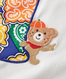 MIKI HOUSE HOT BISCUITS 【80-120cm】 バンダナ柄 ワッペン 半袖Tシャツ