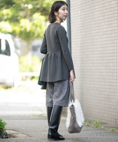 23区 S 【Sサイズ限定】ヴィスコースストレッチ ペプラムデザイン ニット