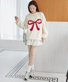 WEGO フラッフィーグラフィックBIGニットプルオーバー