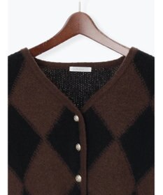 Te chichi アーガイルジャガードVネックカーディガン