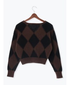 Te chichi アーガイルジャガードVネックカーディガン