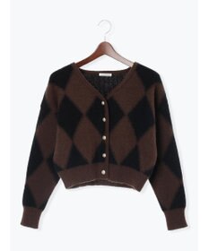 Te chichi アーガイルジャガードVネックカーディガン