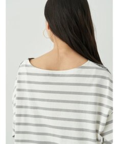 earth music&ecology レースプリントボーダープルオーバー