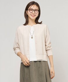 J.PRESS LADIES L 【冷房対策に】レーシー カーディガン