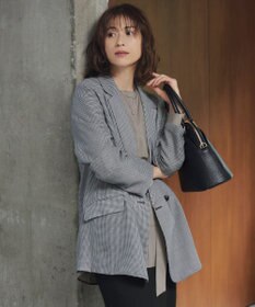 自由区 L 【洗える】ビエラチェックテーラード ジャケット