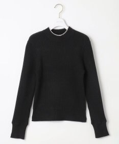 ANY SIS 【洗える】ネックパール調リブ ニット