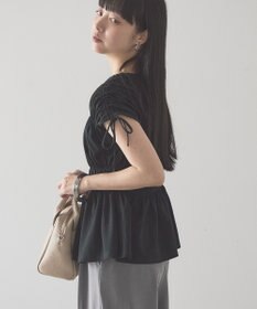 AMERICAN HOLIC 【予約】シャーリングショルダーリボンプルオーバー