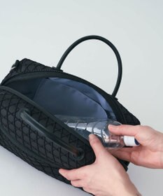 MIYABIYA LAQUOH【撥水加工】篭目柄エンボスボンディング ミニボストン