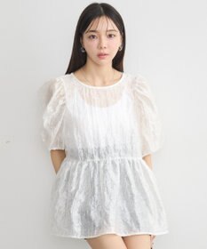 earth music&ecology シアージャガードペプラムチュニック