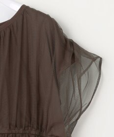 ANY SIS 【洗える】チュールペプラム ブラウス
