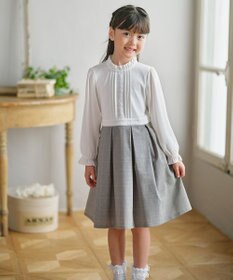 組曲 KIDS  【110-140㎝】 チェックワンピース＆ドビージャケットセット