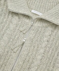 Green Parks 衿付きケーブルｚｉｐカーディガン