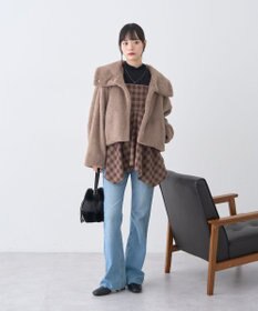 earth music&ecology ファーショートブルゾン