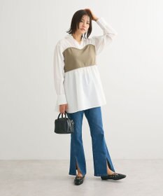 Green Parks ・ＳＵＧＡＲ　ＳＰＯＯＮ　デニムスリットフレアパンツ