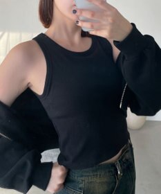 WEGO 【カップ付きインナー/SMサイズ展開】なちゅ盛れカップインアメスリタンク