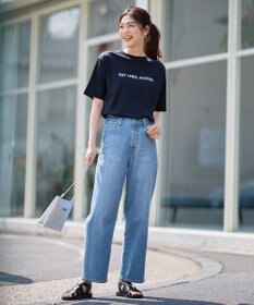 ANY 【汗ジミ防止加工】シルケットスムース半袖ロゴTシャツ