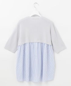 自由区 【洗える】ハイツイストコットンアセテート バックデザイン プルオーバーニット