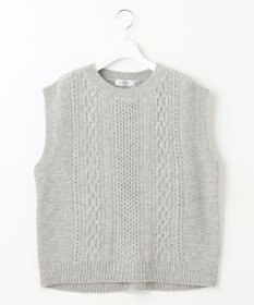 J.PRESS LADIES 【洗える】アラン ニットベスト