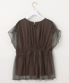 ANY SIS 【洗える】チュールペプラム ブラウス