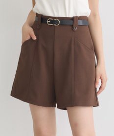 earth music&ecology ベルト付きタブデザインショートパンツ