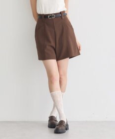 earth music&ecology ベルト付きタブデザインショートパンツ