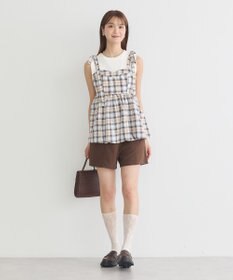 earth music&ecology ベルト付きタブデザインショートパンツ