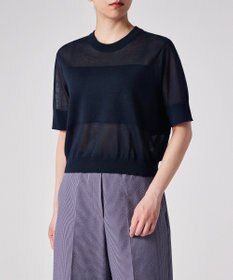 Paul Smith 【洗える】シアーボーダー 半袖ニット