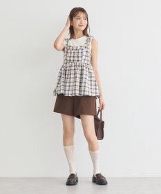 earth music&ecology ベルト付きタブデザインショートパンツ