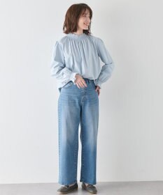 ANY 【洗濯機可/ウエストゴム/ストレッチ】ワイドデニムパンツ