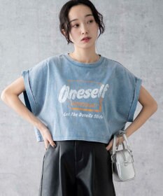 WEGO 【洗える】ヴィンテージウォッシュロールアップショートTシャツ