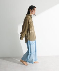 Green Parks ・ＥＬＥＮＣＡＲＥ　ＤＵＥ　テープ刺繍シアーシャツ