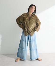 Green Parks ・ＥＬＥＮＣＡＲＥ　ＤＵＥ　テープ刺繍シアーシャツ