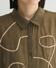 Green Parks ・ＥＬＥＮＣＡＲＥ　ＤＵＥ　テープ刺繍シアーシャツ