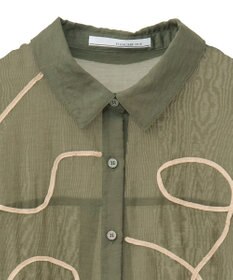 Green Parks ・ＥＬＥＮＣＡＲＥ　ＤＵＥ　テープ刺繍シアーシャツ