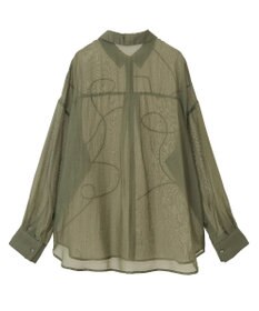 Green Parks ・ＥＬＥＮＣＡＲＥ　ＤＵＥ　テープ刺繍シアーシャツ