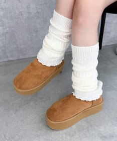 WEGO 【25年秋冬新作/あったかブーツ】厚底ムートンタッチブーツ