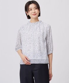 J.PRESS LADIES S 【洗える】hand drawn dots ボトルネック カットソー