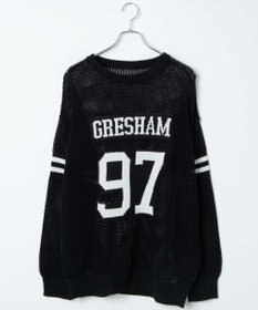 WEGO ロゴメッシュジャガードニット