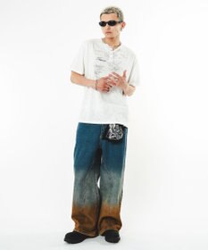 WEGO 【ユニセックス着用ITEM】アイレットスラブヘンリーネックT（SS）