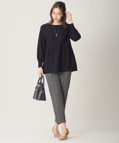 ANY SIS 【洗える】ペプラムニット プルオーバー