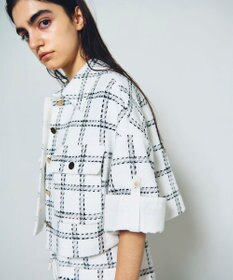 GRACE CONTINENTAL チェックツイードショートジャケット