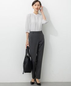 23区 L ライトバックサテンアムンゼン ギャザーブラウス