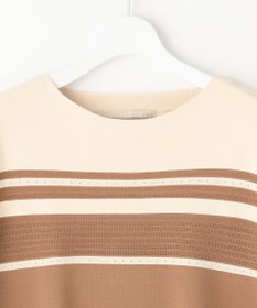 自由区 【洗える】クレープストレッチブロッキングボーダー ニット