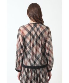 DAKS ハウスチェックシアー リップルブルゾン
