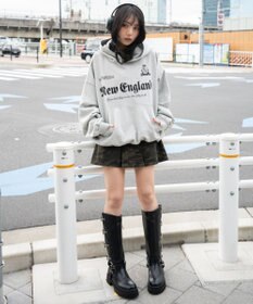 WEGO 【ユニセックス着用ITEM】グラフィックバルーンクロップドプルパーカー