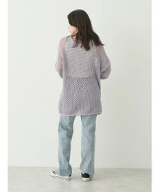 earth music&ecology メッシュ編みニットプルオーバー