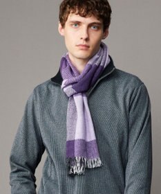 JOSEPH ABBOUD 【イタリア製・カシミヤ混】トーンオントーンチェック ストール