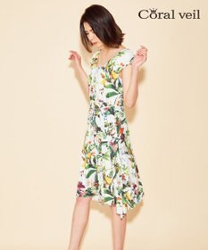 San-ai Resort（三愛水着楽園） 【SALE】【Coral veil】Botanical Garden ショルダードレス 3点セット水着 9号/11号